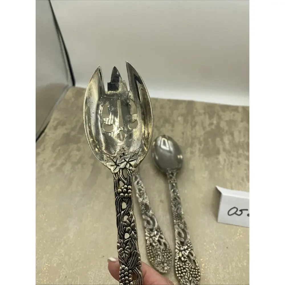 Godinger Made for Neiman Marcus, Grapevine Silver Plated 3 Piece Serving Set 9”